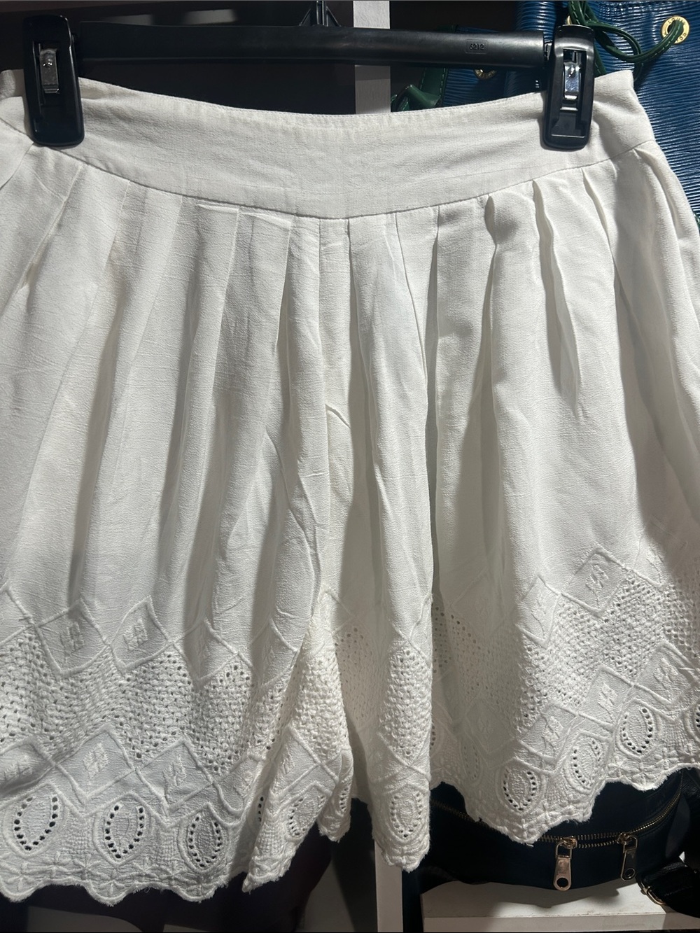 Free People white Eyelet Pleated Skater Skort - Picture 5 of 6
